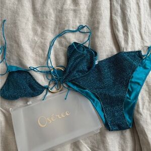 Oseree Shimmering Teal Bikini Set